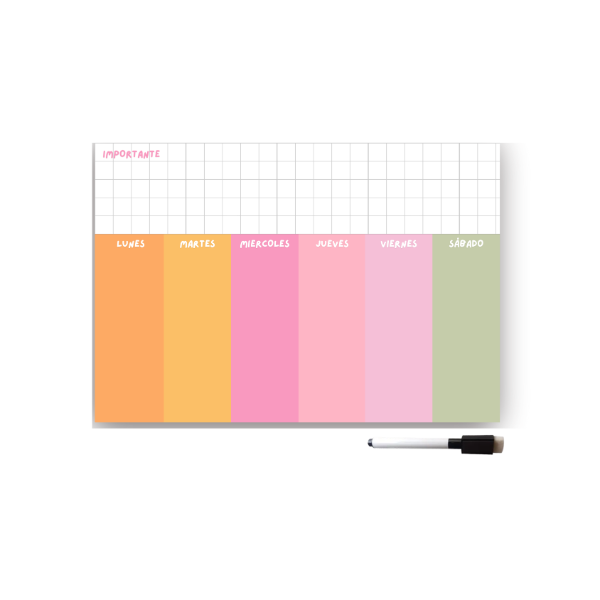 Producto - Planner Semanal anotador A4 + Fibron