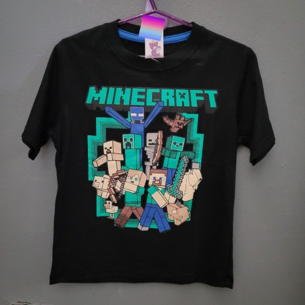 Producto - REMERA MANGA CORTA INFANTIL MINECRAFT Negro T.6