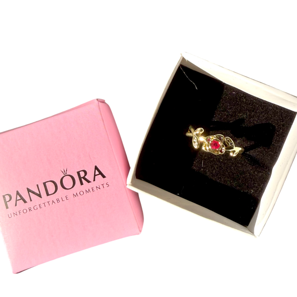 Producto - Anillo Pandora Disney Bella y Bestia-Acero regulable Gold