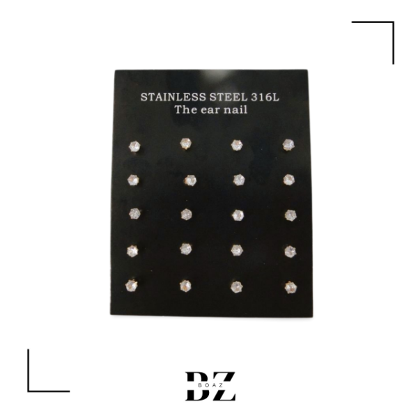 Producto - AROS DE ACERO CON PIEDRA STRASS CH X 12 PARES DORADO 1308-1