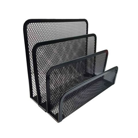 Producto - ORGANIZADOR DE ESCRITORIO MALLA METALICA NEGRA 17.5X7.5X14CM X1