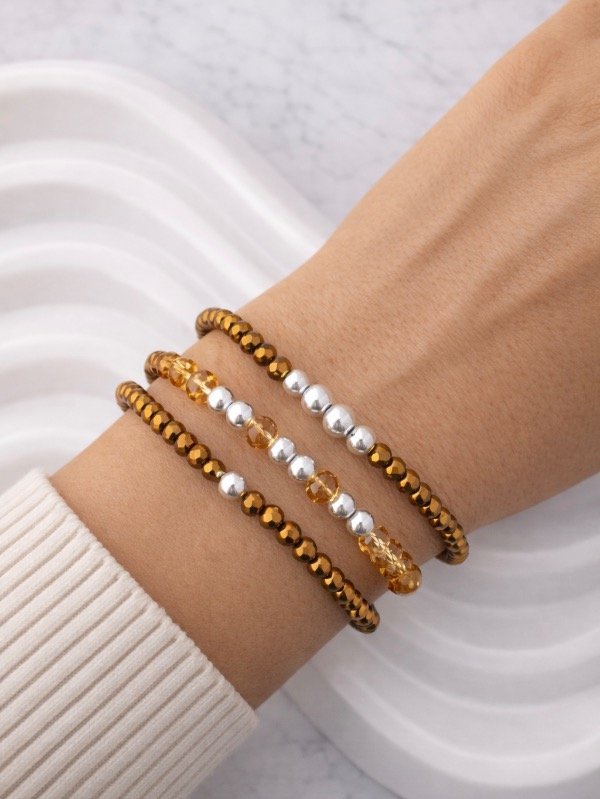 Producto - SET 3 PULSERAS CRISTALES Y PLATA 0141