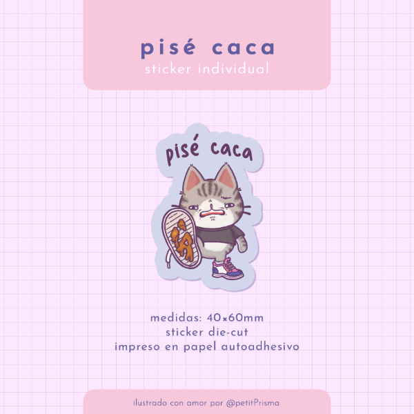 Producto - Sticker de vinilo "Pisé caca"