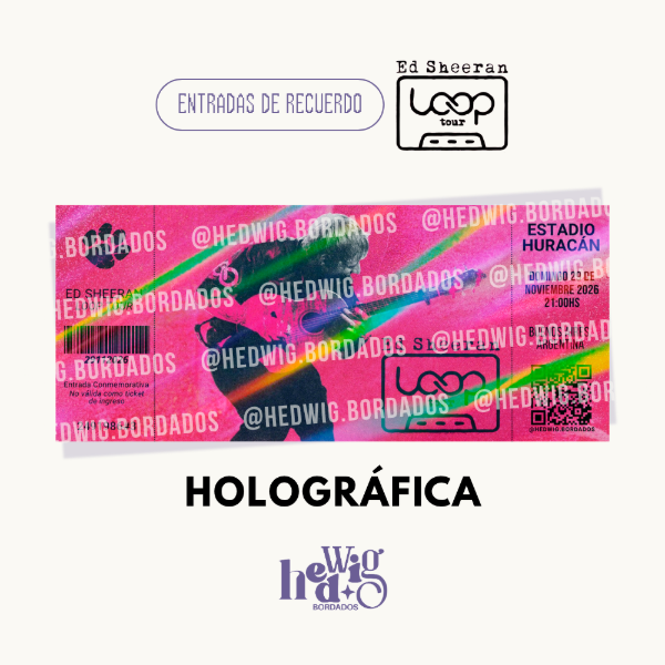 Producto - Entradas de recuerdo 14x6 HOLOGRAFICAS - ED SHEERAN Loop Tour Huracan #1