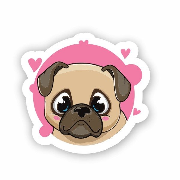 Producto - ST00095 Pug corazones