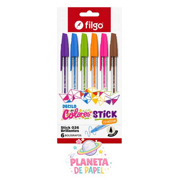 Producto - Boligrafo color Stick 026 x 6 und FILGO