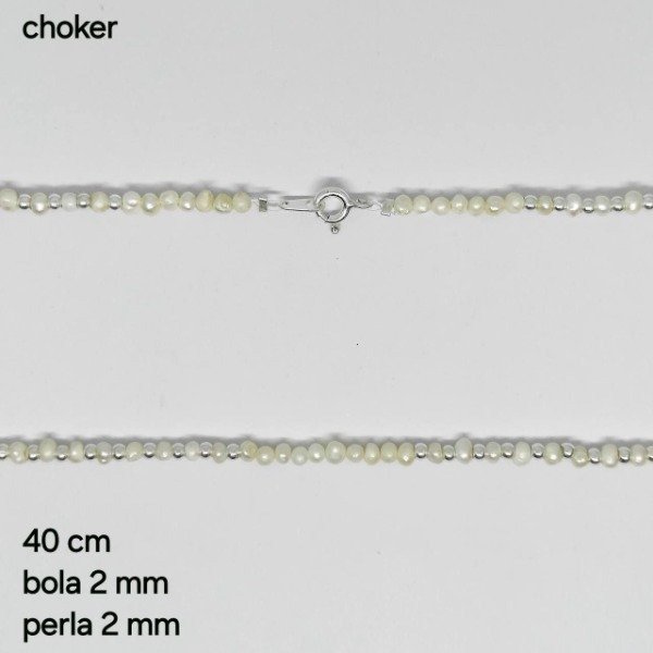 Producto - CHO #PER Chocker Perla 2mm y Bolita 2mm (2) (DOLAR)