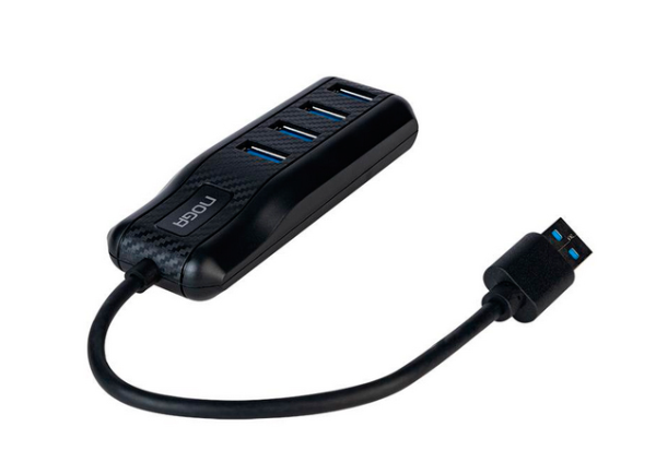 Producto - Hub usb -4 ports usb 3.0 -cable 18cm -diseño mini compacto -black -Noganet
