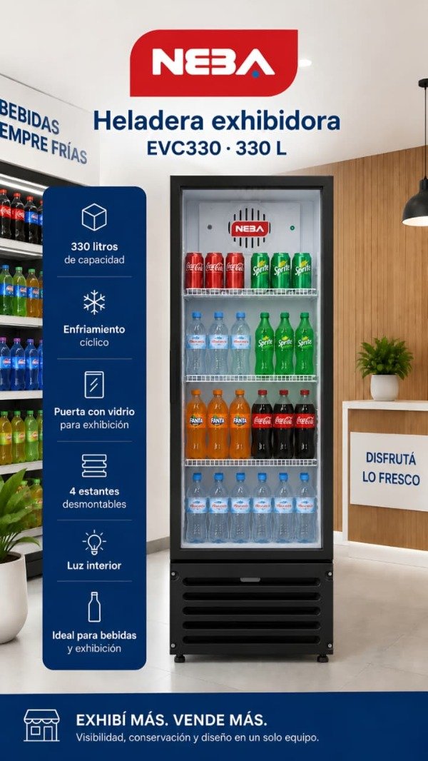 Producto - HELADERA EXHIBIDORA NEBA 330LT EVC330