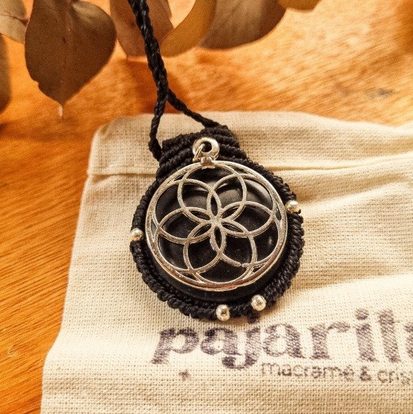 Producto - Collar semilla de la vida - Ónix negro