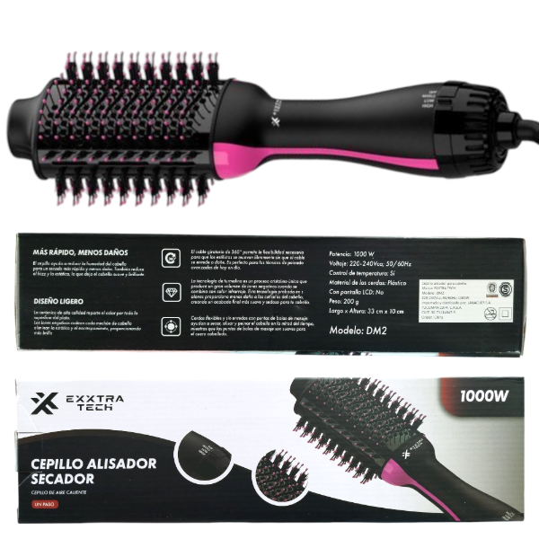 Producto - Cepillo Alisador Plancha Pelo Secador Eléctrico Cabello 3en1 1000W DM2