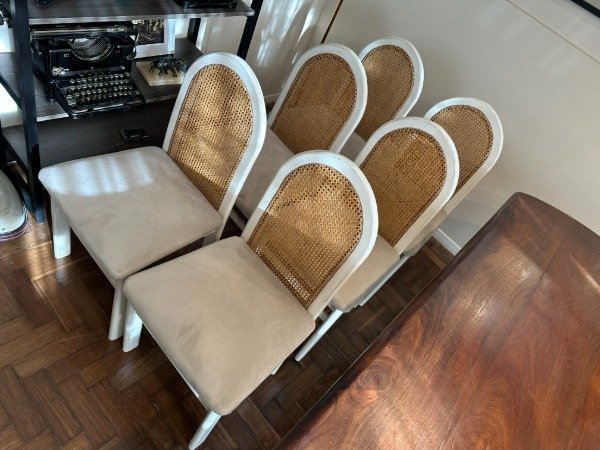 Producto - JUEGO 6 SILLAS DE MADERA CON ESTERILLA. PRECIO POR TODAS #12090