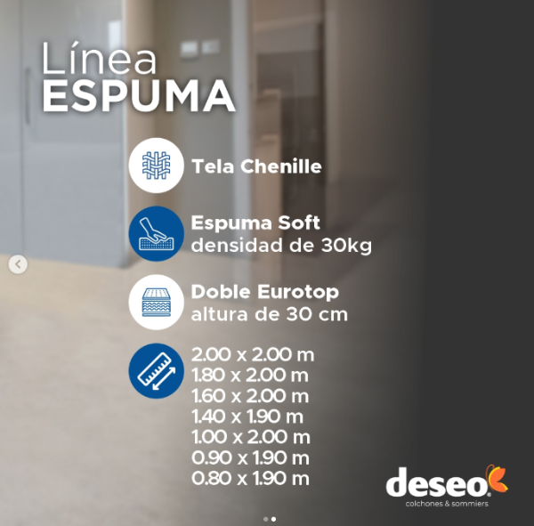 Producto - Conjunto sommier y colchon espuma Diamante Deseo - 1