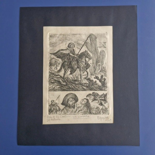 Producto - Melgarejo Muñoz, Wladimiro - Un llanista, de Vida de El Chacho, aguafuerte 1969 - 1