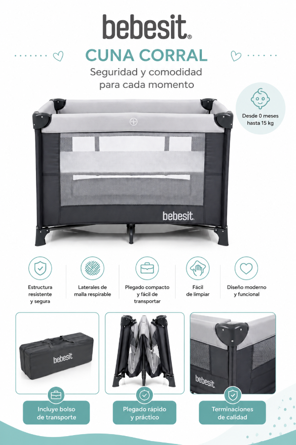 Producto - Practicuna Corralito Bebe Bebesit Con