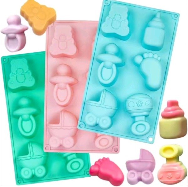 Producto - Molde bebe , mamadera , chupete , piecitos , sonajero - 0