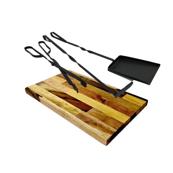 Producto - SET PARRILLERO PREMIUM C/ TABLA GUAYUVIRA 50X30X3 CM