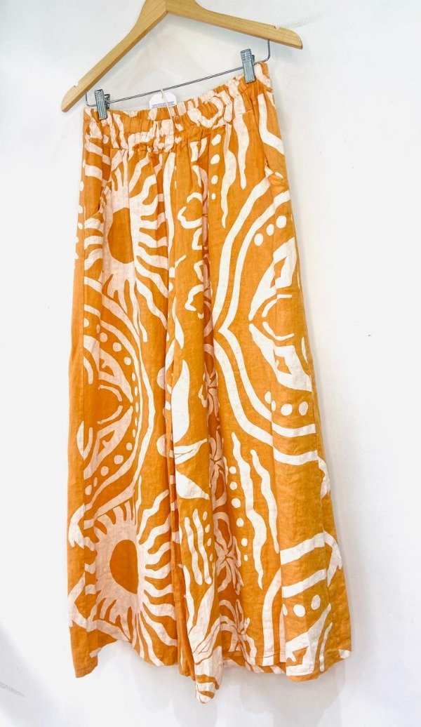 Producto - pantalon lino  con estampa - 1