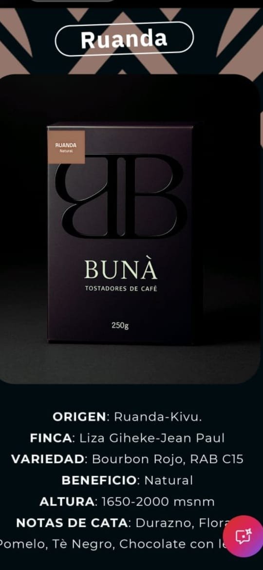 Producto - Cafe Ruanda Natural Buná x 250 grs - Ruanda