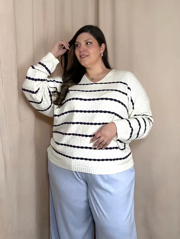 Producto - Sweater Stripe V - hilo viscosa
