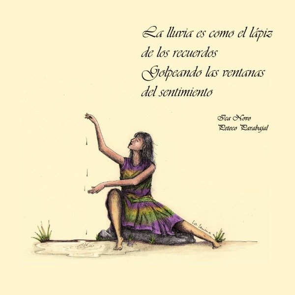 Producto - Calco "La lluvia es como el lápiz de los recuerdos golpeando las ventanas..."