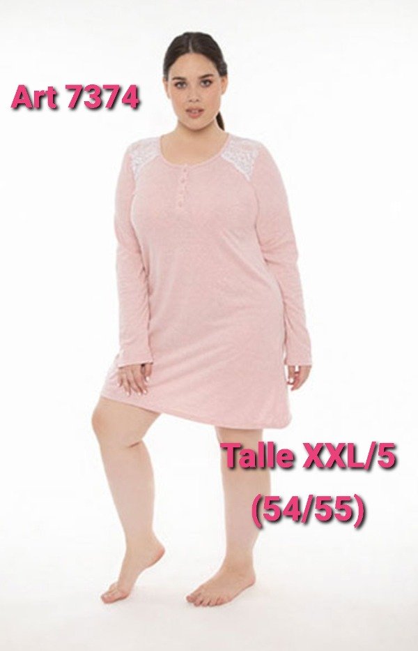 Producto - Camison de Dama con Puntilla Elegance Cocot 7374 Talle 5/XXL 54/56
