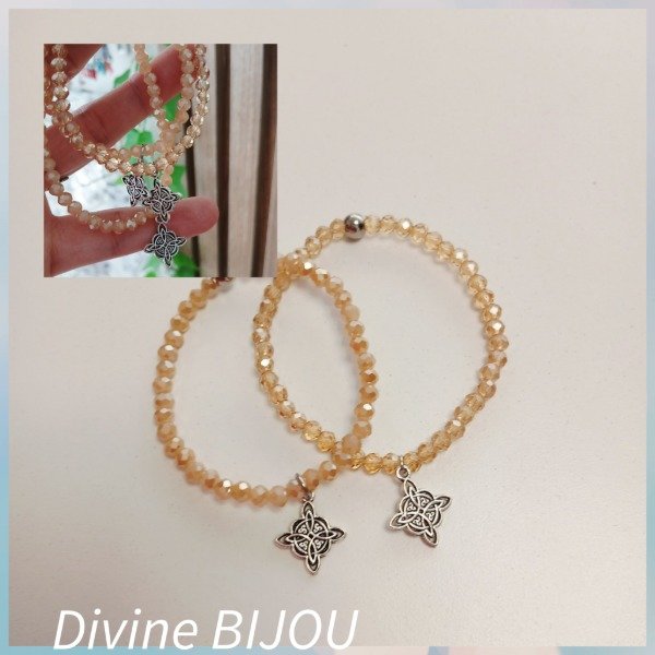 Producto - Pulsera nudo de bruja acero y cristal
