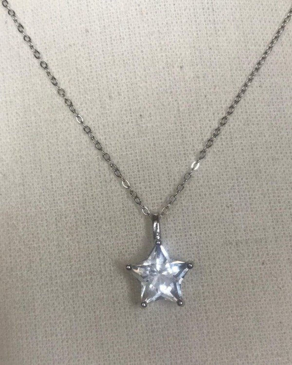 Producto - DIJE ESTRELLA DE CUARZO CRISTAL FACETADO PLATA 925