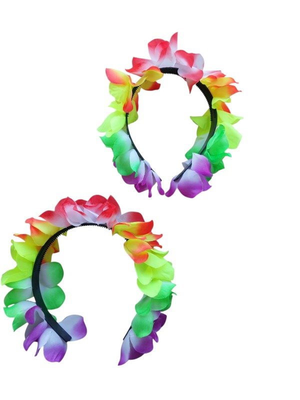 Producto - VINCHA FLORES DE TELA BICOLOR FLUO  XUD