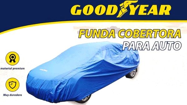 Producto - CUBRE AUTO AZUL, PVC CON TELA NO TEJIDA GOODYEAR