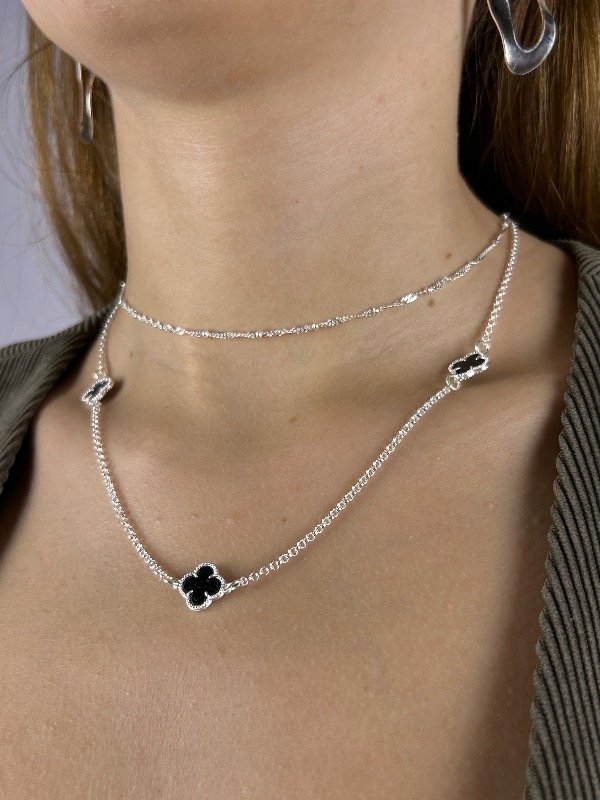 Producto - CADENA DE PLATA VAN CLEEF NEGRA 0368