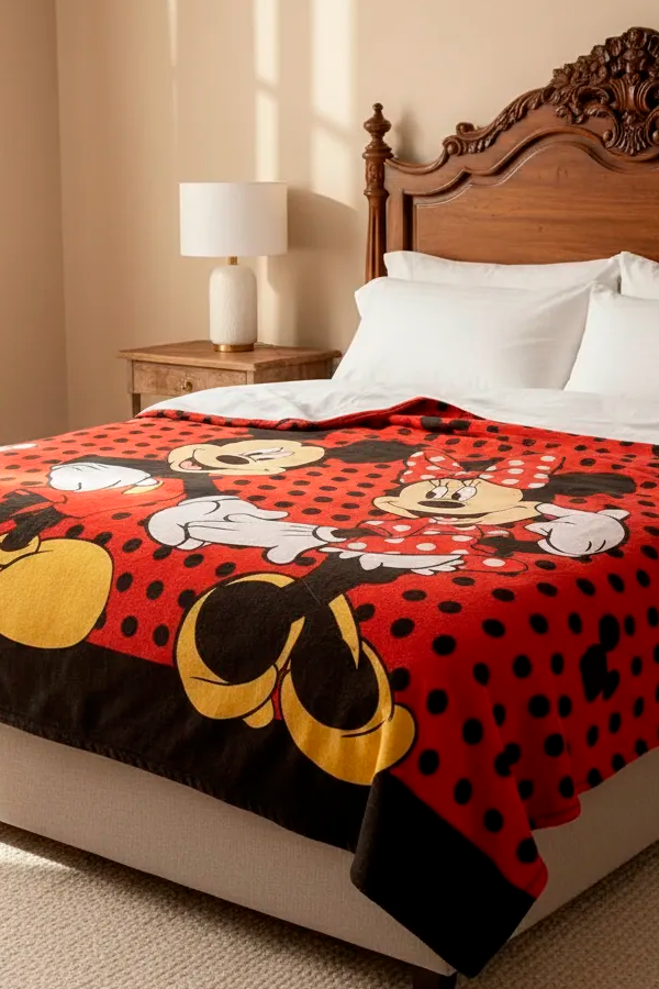 Producto - Manta micropolar Mickey y minnie dos plazas