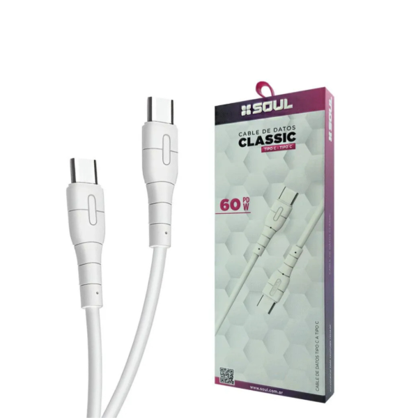 Producto - CABLE USB SOUL MALLADO TIPO C A TIPO C 60W