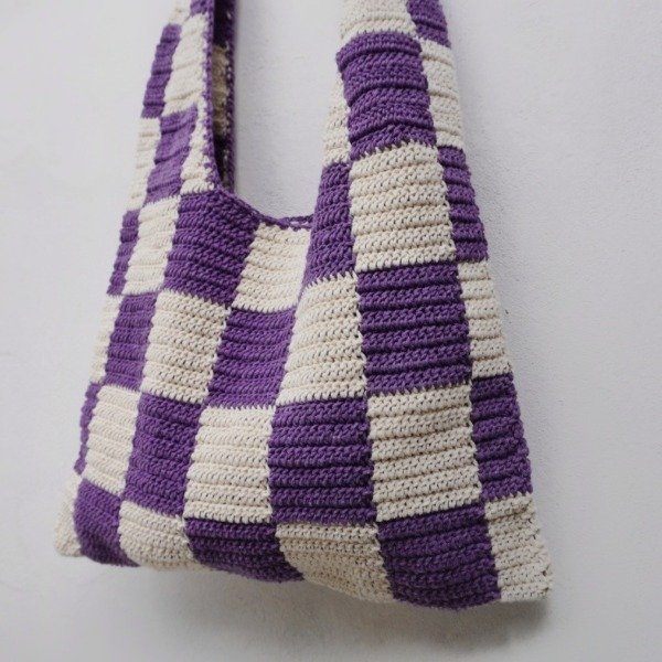 Producto - Bolso NARANJO - Violeta y natural