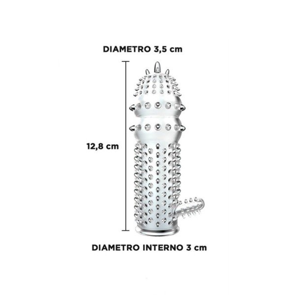 Producto - FUNDA ESTIMULANTE Y ENGROSADORA PARA PENE TRANSPARENTE - BAILE