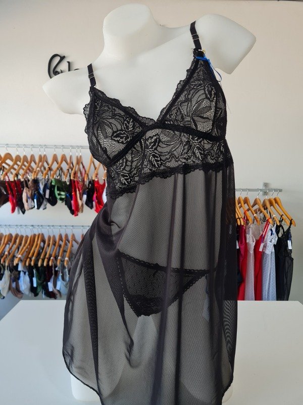 Producto - Camisolín de microtul y encaje - 1007