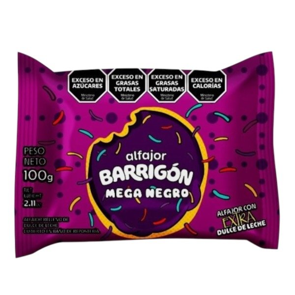 Producto - Alfajor Barrigón Negro Extra Dulce de Leche 100g