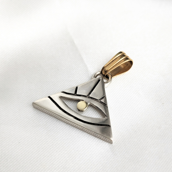 Producto - Dije Ojo de la Providencia Grande en Plata y Oro - 2