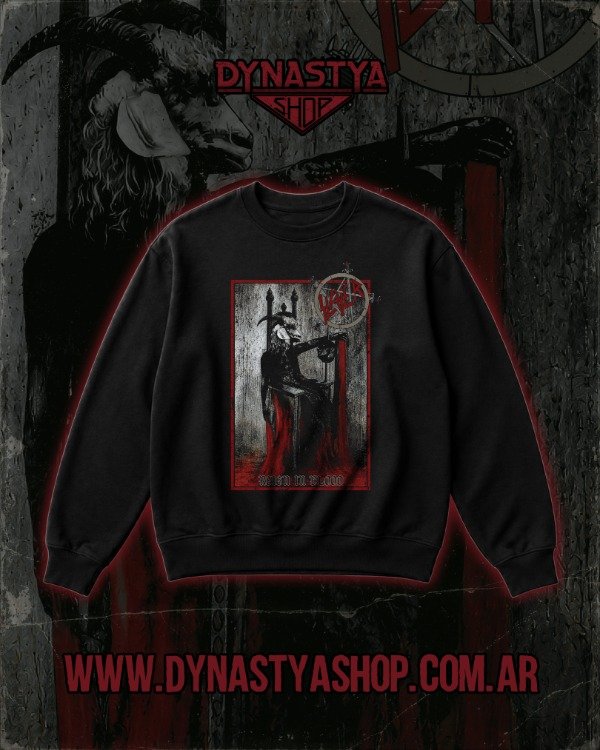Producto - Buzo Cuello Redondo - Slayer - Reign in Blood - Blanco y Negro