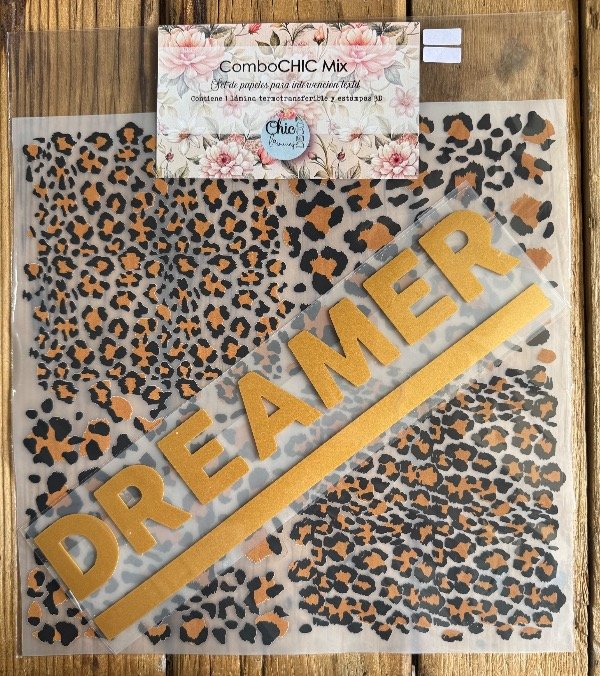 Producto - TransferCOLOR MIX 3D oro DREAMER / LEOPARDO