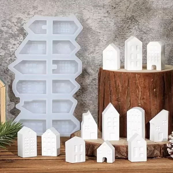 Producto - Molde silicona x12 mini casitas y edificios - 0