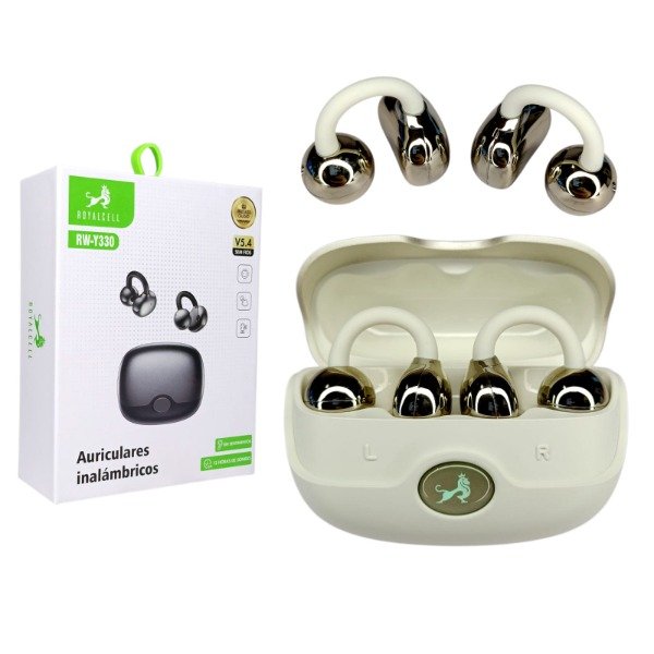 Producto - AURICULARES BT ARITO RW-Y330 ROYALCELL BEIGE-NEGROS