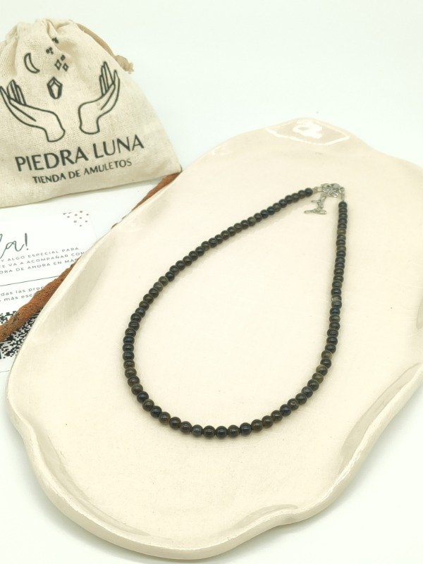 Producto - Collar ABUNDANCIA con obsdiana dorada - 1