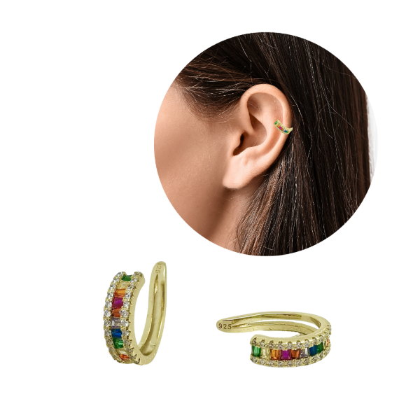 Producto - Aro Cuff Plata Dorada 925
