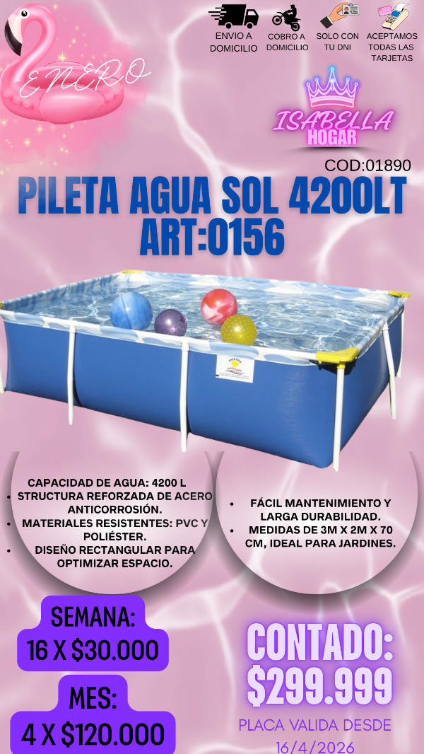 Producto - PILETA AGUA SOL 4200L