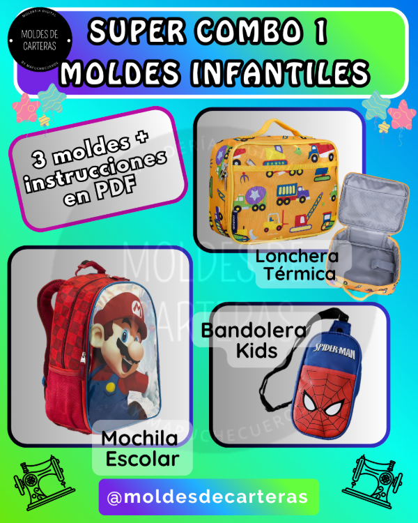 Producto - SUPER COMBO 1 MOLDES INFANTILES - 3 MOLDES + PASO A PASO PDF