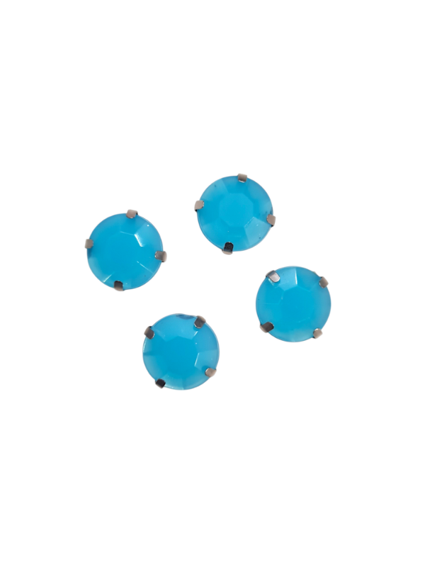 Producto - GEMAS ENGARZADAS REDONDAS CELESTE 15MM