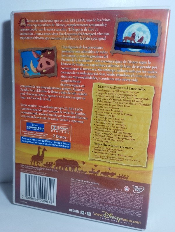 Producto - El Rey León (Edición especial dos discos) - Disney - DVD - 2