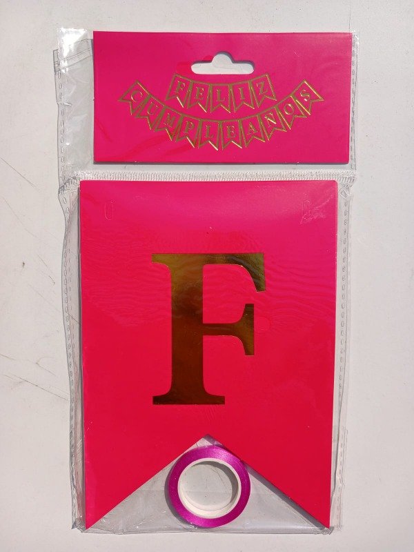 Producto - Banderín Liso "FC" Fucsia