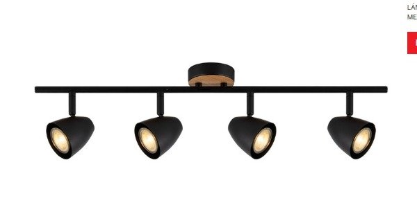 Producto - Aplique plafon 4 luces detalle en madera GU10